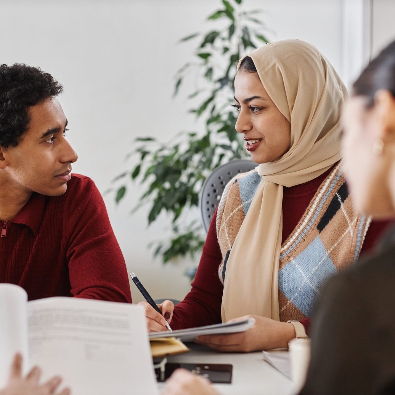 Group of Middle Eastern business people working together